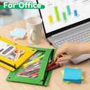Pencil Pouch for 3 Ring Binder, Bulk 36 Pack 3-Holes Zipper Pencil Pouches in Assorted Colors, Sturdy and Durable Cloth Pencil Holder with Clear Window for Office School College Supplies (36)