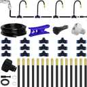 49.21Ft Drip Irrigation System, 360 Bendable Drip Irrigation Kit Automatic Irrigation System for Garden, Adjustable Garden Watering Misting System for Greenhouse, Yard, Lawn, Plant