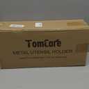 TomCare Utensil Holder with Water Absorbent Diatomite Stone 3 Removable Dividers Large Silverware Organizer Sturdy Cooking Utensils Organizer Caddy Metal kitchen Organizers and Storage for Counter