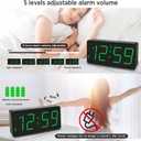 Peakeep Battery Operated Digital Alarm Clock for Bedrooms - Cordless Large Big Numbers 4 Dimmers, Auto Dimming for Seniors, Adjustable Volume Loud Alarm Clock for Heavy Sleepers Adults (Green Digits)