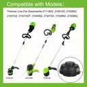 6PC Replacement Spool Spooled Trimmer Line For Greenworks 40V 15" Straight Shaft String Trimmer 2111802, 80V 16" Cordless String Trimmer 2100102,2102602,ST80L210,ST80L00,GST80321,ST80L2510,STBA80L210