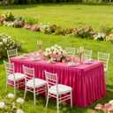 Shillance 6 Pack Hot Pink Table Clothes for 6 Foot Rectangle Tables, Premium Polyester Rectangle Tablecloth Wrinkle Resistant Washable Table Cover for Wedding, Party, Dining,Banquet,Buffet Tables, 72" x 30" Rectangular