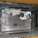 SportPet Airline Compliant LARGE 31.5" Travel Dog Kennel- Durable Plastic Airline Pet Carrier w/ Removable Wheels & Food Bowls, Collapsible Indoor/Outdoor Dog Kennel, Dogs up to 28"L & 20"H-Dark Gray