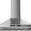 IKTCH 36 inch Wall Mount Range Hood, 900 CFM Ducted/Ductless Range Hood with 4 Speed Fan, Pure Stainless Steel with Gesture Sensing & Touch Control Making life Smarter IKP02R-36