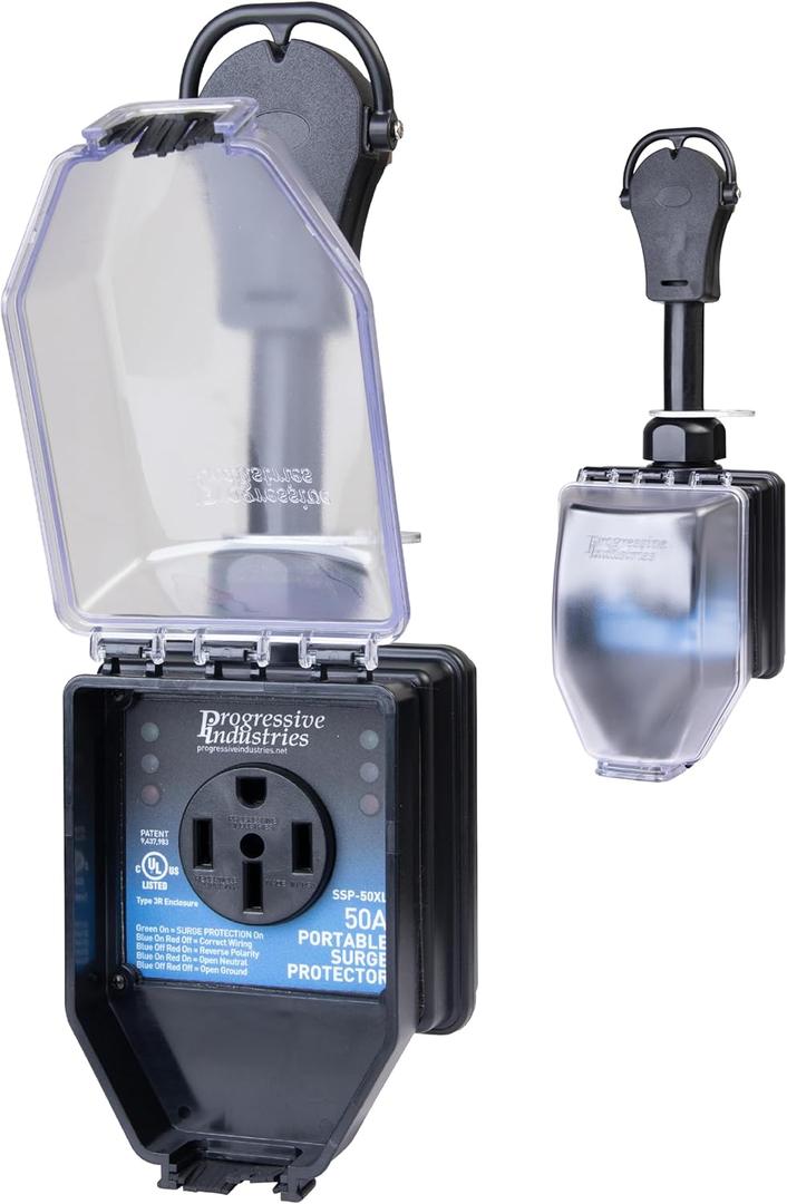 Progressive Industries SSP-50XL Portable RV Smart Surge Protector, Black, 50 Amp