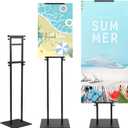 Poster Stand Heavy Duty - Adjustable Poster Stands for Display Foam Board, Double Sided Pedestal Floor Standing Sign Holder Height Up to 80 Inch, 1 Pack