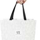 2 x ESNA HOME Premium Bags With Fabric Ribbon Handles - Designer Shopping Bags For Wedding Gifts - Size 14.5 * 11 inch