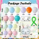 160Pcs Easter Balloon Garland Arch Kit with Bunny & Carrot Foil Balloons, Pastel Balloons for Easter Party, Baby Shower, Spring Birthday, Photo Backdrop Decorations (Macaron)