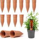 12 Pcs Self Watering Spikes Small Terracotta Plant Watering Stakes Devices Vacation Self-Watering Stakes for Indoor/Outdoor Plants