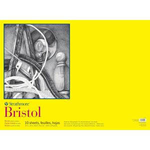 Strathmore 300 Series Bristol Vellum Pad for Artists and Students, 22 x 30 inches, 10 Sheets for Drawing, Sketching, and Printing