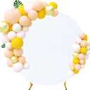 6FT Round Wedding Arch Cover for 6FT Circle Arch Stand, Thick Polyester Fabric Adjustable Circle Arch Backdrop Cover for Wedding Birthday Party Baby Shower Photography DecorationWhite