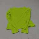 Women's Soft Long Sleeve Shirts Crew Neck Tops Basic Tees Stretchy Going Out Crop Tops Y2K Slim Fit T-Shirts (Neon Green, Small)