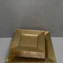 Liacere 60Pieces Gold Glitter Plastic Plates - Premium Square Disposable - Include 30PCS 9.5inch Gold Dinner - 30PCS 7inch Gold Dessert/Salad Plates for Party&Wedding&Thanksgiving