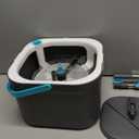 SIMPLI-MAGIC 360° Square Spin Mop and Bucket System – Dual Compartment, Separate Clean & Dirty Water – 3 High-Absorbent Microfiber Washable Heads – All Types Floor Cleaning