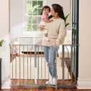 Regalo Safety 29-49" Easy Step Extra Wide Baby Gate for Doorways & Bottom of Stairs, Pressure Mounted Safety Gate with Door for Babies, Toddlers & Pets, Platinum