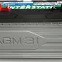 Interstate Batteries Marine/RV Battery 12V 100Ah 825CCA Dual Purpose Power Pure Lead AGM RV & Marine Starting Replacement Battery (Group Size 31M) Boats, RV's (8-31MAGMDC / 31M-AGM-A)