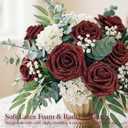 MACTING Mothers Day Flowers 30PCS Artificial Glitter Roses Real Touch Red Flowers with Stem Foam Roses for Wedding Bouquet Table Centerpieces Party Wreath Home Spring Graduation Decorations