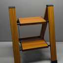 2 Step Ladder,Aluminum Folding Step Stool for Adults,Step Ladder with Wide Anti-Slip Pedal,330 lbs Capacity for Home,Office,Kitchen,Library(Woodgrain)