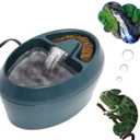 Reptile Waterfall Fountain & Feeder - Automatic Water Dispenser, Food Trough for Chameleon, Bearded Dragon, Turtle, Snake, Frog, Gecko