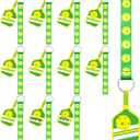 Eyourlife 12Pcs Pickleball Ribbon Keychain, 5.5 in Pickleball Wristlet Lanyard keychain With 2.75 in PVC DIY Name Id Pickleball Card For Boys Girls Pickleball Sports Eenthusiast Game Day Team Gift