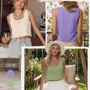 Huukeay 3 Pack Women's Crop Tops Sleeveless Scoop Neck Loose Fit Tank Tops Cropped Workout Tanks Summer Basic Shirts (S)