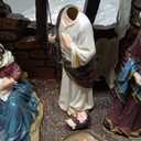 Taman Nativity Set with LED Light - Resin Figurines Tabletop Nativity Scenes Xmas Gifts Collectibles for Christmas Holiday Decorations