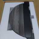 2 Tier Coffee Table in Living Room, Industrial Style Round Coffee Table with Metal Tray, Wood Small Outdoor Coffee Table for Bedroom Balcony Patio, Gray (Grey)