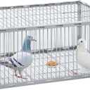 Pigeon Trap with Escape-Proof Design, Pigeon Cage with One-Way Entry, Ideal Pigeon Coop, Chicken and Bird Trap Cage, Portable & Easy Assembly, Unharmful Made of High-Strength Iron with Anti-Rust Paint (23.8"L x 17.2"W x 10.2"H)