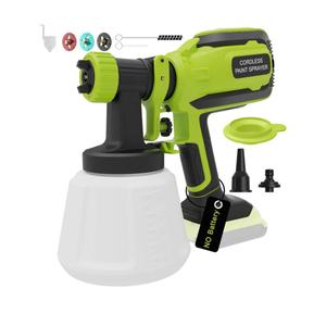 Cordless Paint Sprayer for Dewalt 20V Battery, Portable Wireless Spray Paint Gun with 1200ML Container, Easy to Clean,3 Patterns for Fence House Wood Ceiling etc. DL05 Green (Battery Not Included)