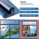 4 x Heat Control Window Film, Window Tint Sun Blocking Blackout and UV Protection, one-Way Privacy Mirror Reflective Film,Explosion-Proof Premium PET Material,Mercury Blue,17.5 Inch x 6.5 Feet