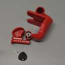 Trailer Hitch Locks with Keys, Universal Size Fit 1-7/8,2-5/16,2 Inch Ball Hitch Coupler Lock, Adjustable Heavy Duty Steel Trailer Tongue Lock for Boat, Trailers and RV, Anti-Theft Hitches, Red-1 Pack