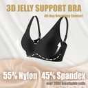 Jelly Wireless Bra Deep V Push Up Seamless T-Shirt Comfortable Plunge No Underwire Bras with Adjustable Straps Everyday Bras (M)