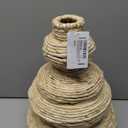 Fllamo Faux Seagrass Floor Vase for Home Decor, Decorative Woven Vase 10''x 10''x 14'', Unique Home Decorations Gift with Abstract Bubble Shape