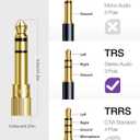 VCE 6.35mm Male to 3.5mm Female 1/4 inch to 1/8 inch 24K Stereo Audio Jack Adapter for Aux Cable, Guitar Amplifier, Headphone, 2 Pack