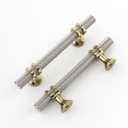homdiy 25 Pack Kitchen Cabinet Handles 3 Inch Brushed Nickel Cabinet Pulls Knurled Gold Drawer Pulls Modern Kitchen Hardware for Dresser Bathroom