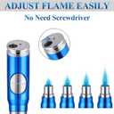 Zoocura Ice Blue Torch Lighter, Refillable Butane Torch Lighters Adjustable Jet Flame Windproof Lighter for Grill Pocket BBQ Camping (Gas Not Included)