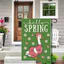 DLZDN Spring Goose Floral Garden Flag 12×18 Inch Double Side Vertical Burlap Farmhouse Yard Sign Seasonal Outdoor Decoration