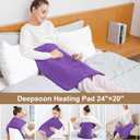 Deepsoon Heating Pad,Electric Heating Pads for Back,Neck,Moist Heating Pad for Abdomen Shoulder Knee Legs,Dry/Moist Heat&Auto Shut Off,Mother's Day Birthday for Men and Women,Dark Purple,24x20 Inch