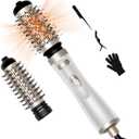Hair Dryer Brush, 3-in-1 Rotating Round Hot Air Spin Brush Set with 2 Brushes (2" & 1.5"), Negative Ionic Blow Volumizer, 2 Detachable Auto-Rotating Curling Brush