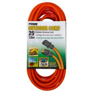 Prime Extension Cord, Outdoor, Medium Duty, 25 Foot, 1 Each