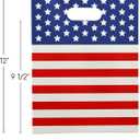 Choice Marts Memorial Day Bags Bulk, 100 Count USA Flag 9" x 12", Plastic Merchandise with Handles, 1.5 Mil Thick Patriotic Goodie Bags