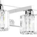 Aipsun Crystal Vanity Light Fixtures Modern Vanity Light for Bathroom Crystal Bathroom Lighting Fixture Wall Light Over Mirror 3 Lights(Not Include Bulb)