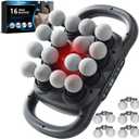 16 Head Massage Gun Deep Tissue, Multi Head Massage Gun, with 9 Modes & Levels,10 Replaceable Massage Heads Included, Body Muscle Pain Relief, Wireless and Portable, Black