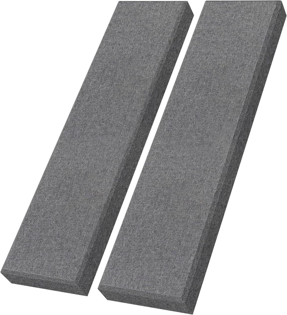 UMIACOUSTICS 2 PCS Fiberglass Acoustic Panels, 48x12x2 Inches Sound Absorbing Panels, Sound Proof Panels for Studios, Office, Home Theater. (Heather)