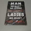 2 x ALKB Rustic Bar Sign Men No Shirt Sign No Service Man Cave Sign Retro Metal Bar Pub Decor 8x12 Inch