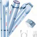 Electric Razors for Women, Waterproof Pubic Hair Trimmer, Shaver for Women Private Area, Painless Bikini Trimmer for Women, Dual Head, Gentle on Sensitive Skin