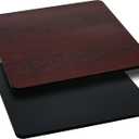 Flash Furniture Glenbrook 36" Square Table Top with Black or Mahogany Reversible Laminate Top