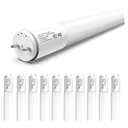 10-Pack T8 LED Tube Lights 4ft, 48 Inch Fluorescent Replacement Bulbs, 5000K Pure Daylight, Hybrid Type A+B Single/Double Ended, Frosted Lens, ETL Certified