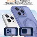 MOCCA Design for iPhone 13 Pro Case with Magnetic Invisible Stand [Full Camera Protection] [Compatible with Magsafe] Military Drop Shockproof Translucent Matte Phone Case Cover 6.1",Lavender Grey