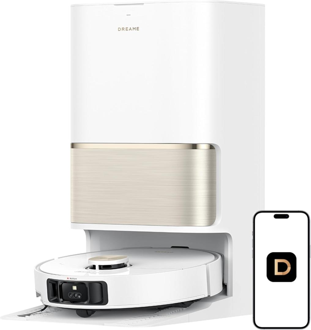 DREAME L50 Ultra Robot Vacuum and Mop White, 19,500Pa Suction, with Auto-Empty and Mop Self-Cleaning, Precise Obstacle Avoidance, HyperStream Detangling DuoBrush